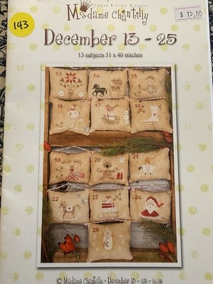 Madame Chantilly 2014 Cross Stitch PATTERN Christmas Ornaments December 13-25