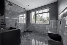 Large 600x1200 Grey Marble Stone Effect Porcelain Tiles Gloss Floor Wall Sample