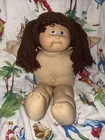 Vintage Cabbage Patch Kids Doll 1982 Brown Yarn Hair Blue Eyes 2 Dimples Tooth