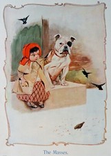 BULLDOG BRITISH ENGLISH DOG ANTIQUE ART PRINT by Cecil Aldin 1903 "The Masses"