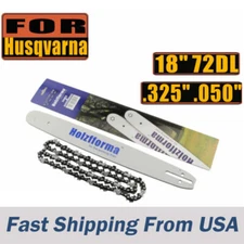 Holzfforma 18inch Guide Bar & Saw Chain .325 .050 72DL For Husqvarna Chainsaws