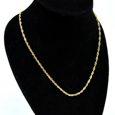 14k Gold Plated over .925 Sterling Silver Chain Necklace Italy Jewel Vermeil
