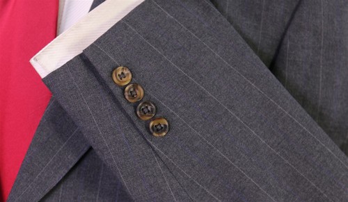 Paul Stuart Japan Gray Wide Pinstripe 3-Btn Wool Suit 38R - 第 6/10 張圖片