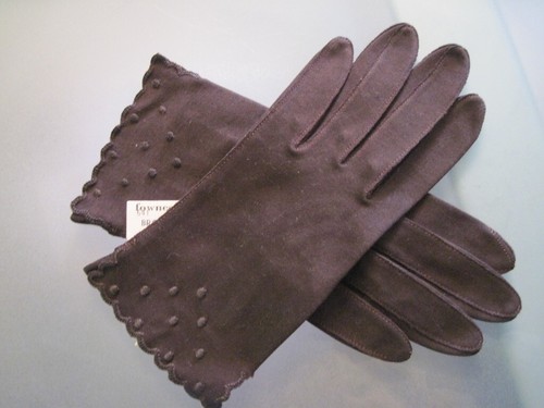 Vintage. Braune Damenhandschuhe Größe 7 Fownes Royale 100 % doppelt gewebte Baumwolle neu mit Etikett