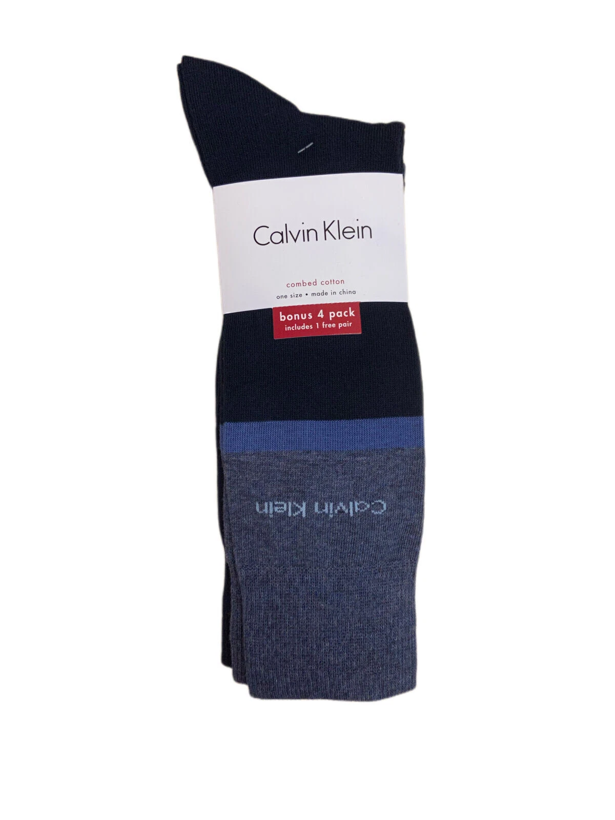 Calvin Klein Men's 4 Pair Mid Calf Combed Cotton Socks, Multicolor, One Size