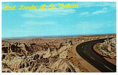 Postcard Chrome Bad Land of South Dakota west of Kodaka S.D Wall South Dakota 