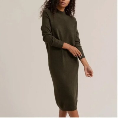 green emerald velvet dress Soft Knit Rib Mock Neck Dress | Only $ 40
