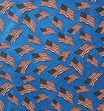 Foust - Patriotic Wavy Flag Blue - Made In The USA Quilting And Crafting Fabric