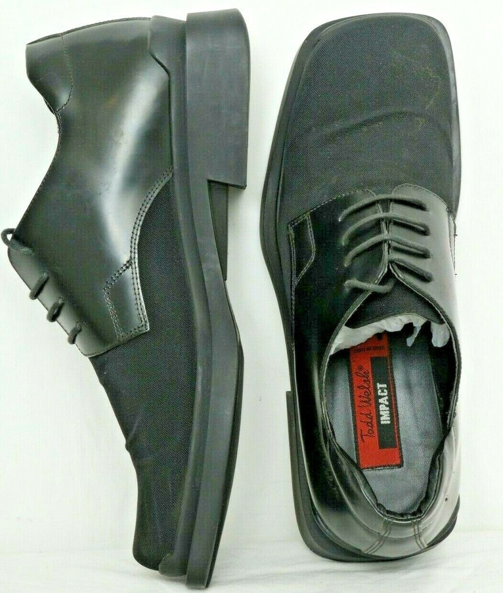 Todd Welsh 2900E Impact Square Toe Black Lace Up Oxfords  display picture 1
