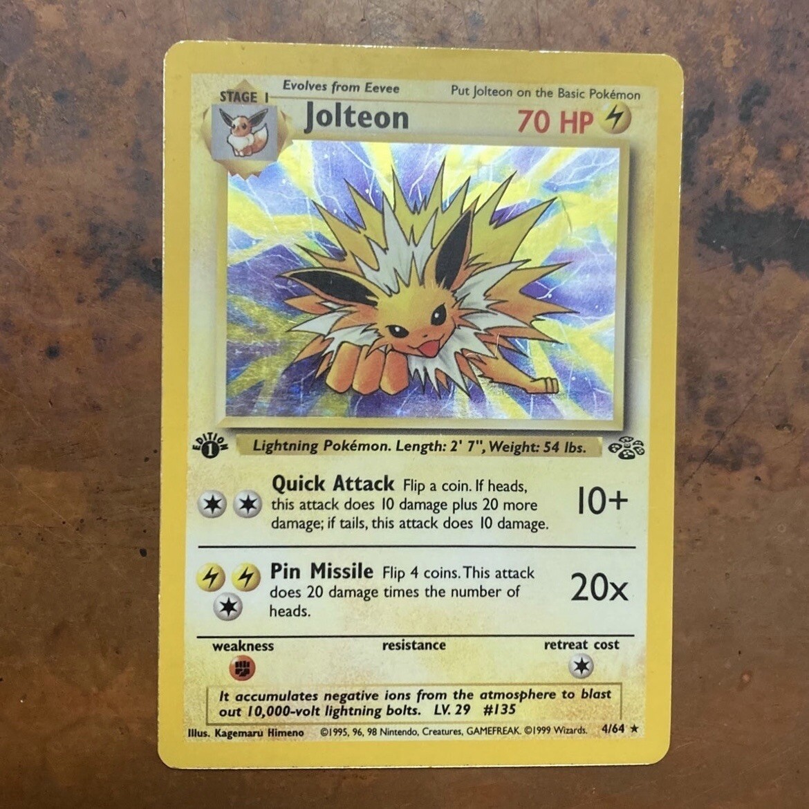 Pokémon TCG Jolteon Jungle 4/64 Holo 1st Edition Holo Rare | eBay
