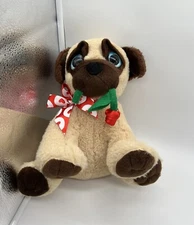 KIPP BROTHERS STUFFED DOG PLUSH HOLDING ROSE RED HEARTS COLLAR 12" TALL TOY LOVE