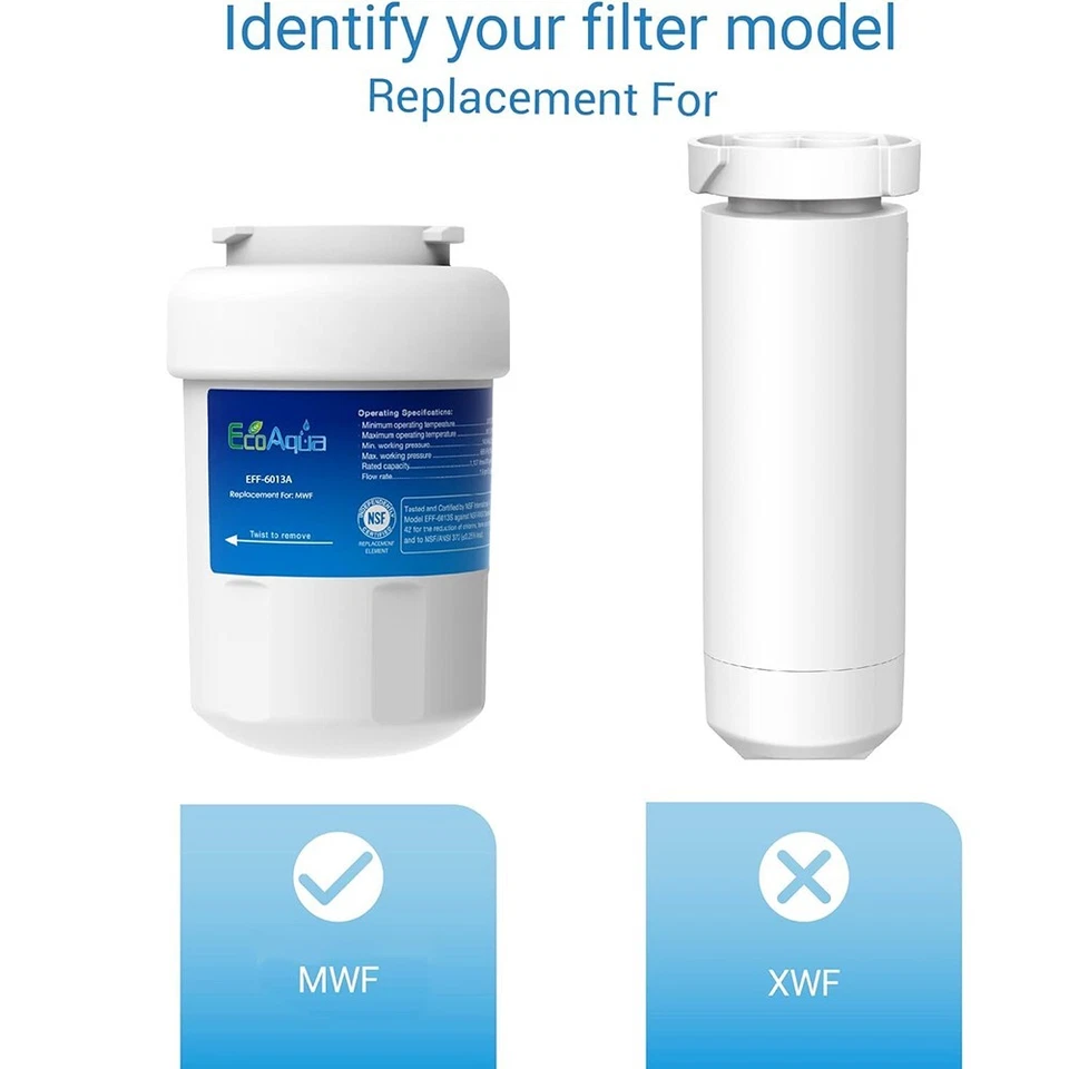 EcoAqua EFF-6013A Water Filter Compatible with GE SmartWater MWF, MWFA MWFAP 3PK - Image 2 of 4