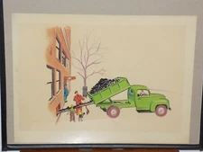 Original Illustration by Roger Duvoisin Green Dump Truck Coal