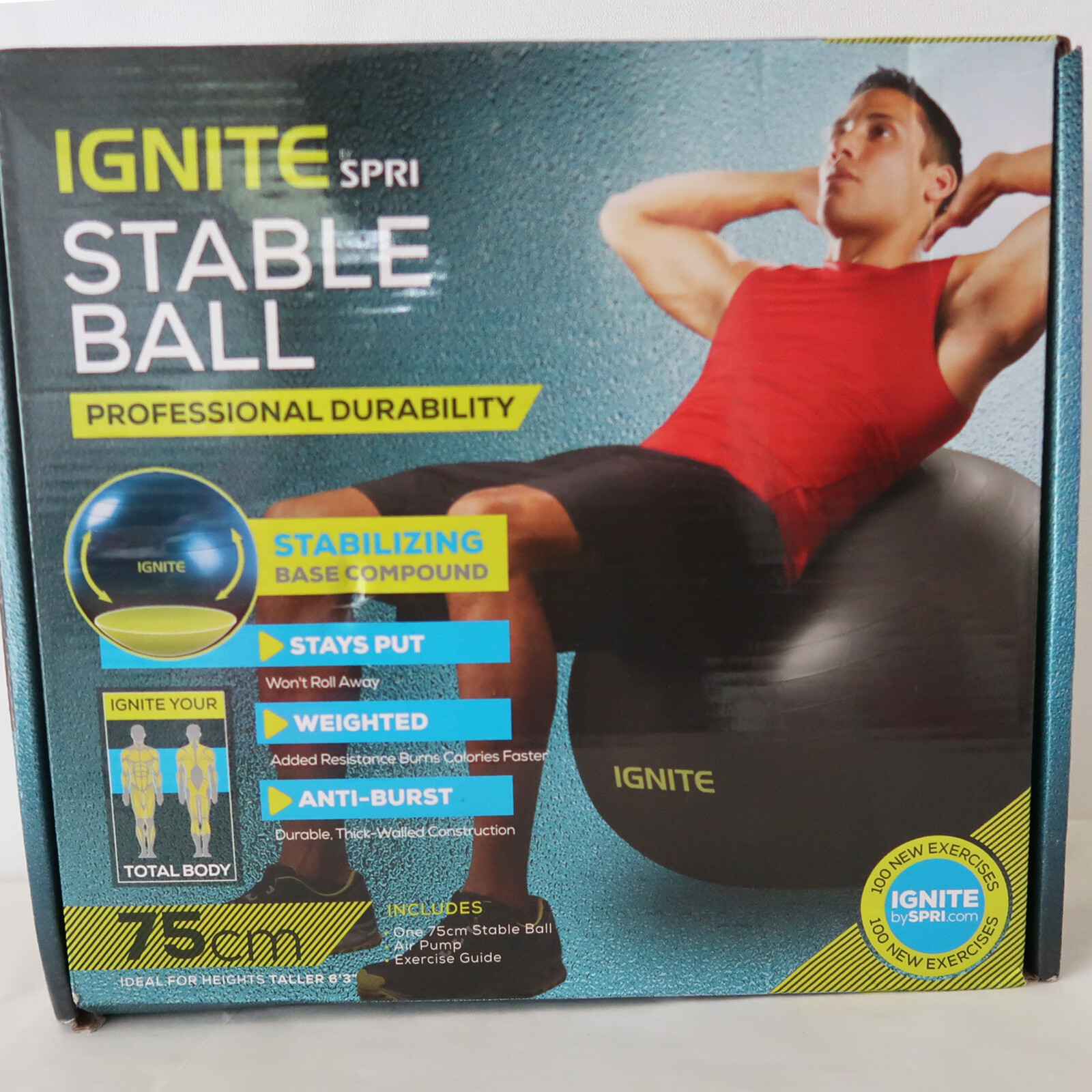75cm exercise ball height