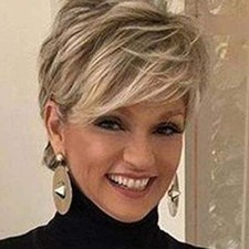 Creamily Short Blonde Natural Straight Pixie Cut Synthetic Wigs