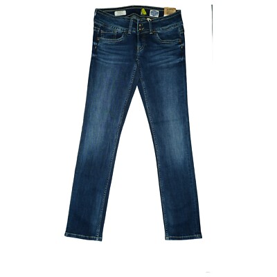 Pepe Jeans Kiana Damen Hose regular Fit straight low Rise 36 S W27 L32 blau NEU