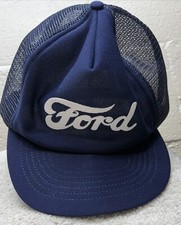 1970  s-1980  s FORD Mesh Trucker Hat Snapback Blue MADE IN USA VINTAGE
