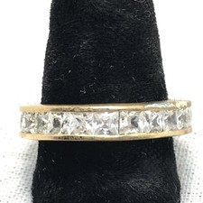 Vintage Gold Vermeil Plated Crystal Eternity Band Ring Varied sizes