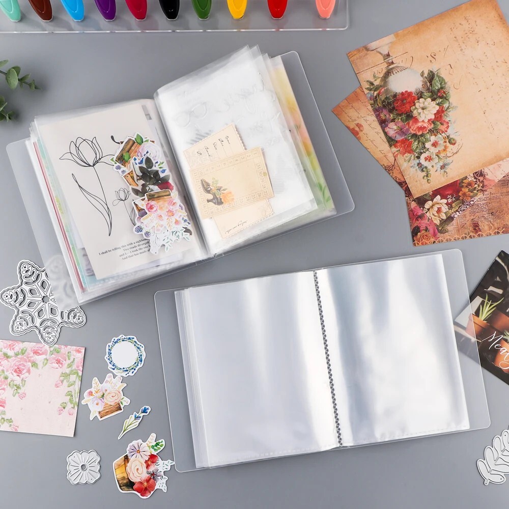 Plastic Photo Album Transparent Inner Pocket Compact 40 Pages Collection Gift