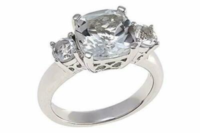 Colleen Lopez 14K Gold Over 3.57 Ct Cushion White Topaz Engagement Ring 10