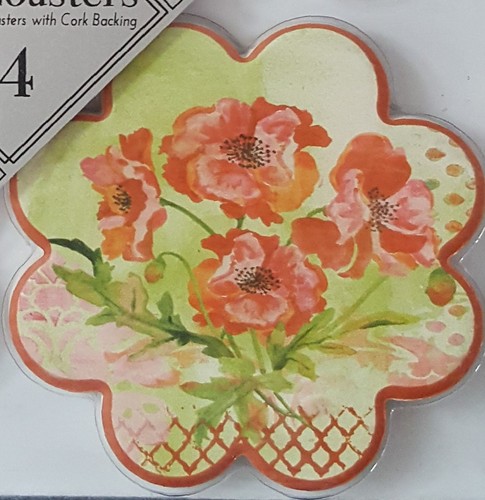 Garden Beauty Shaped Stone Coasters w/Cork Backing Set of 4 by Boston Warehouse - Bild 2 von 9