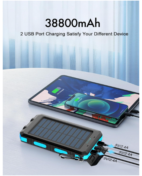FAST SolarCharger PowerBank 38800mAh Portable Charger PowerBank External Battery