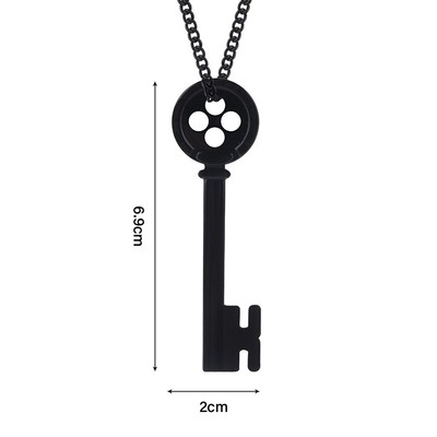 Halloween Metal Key Skeleton Props Neil Gaiman Black Treasure Chest Key Neckl ZR
