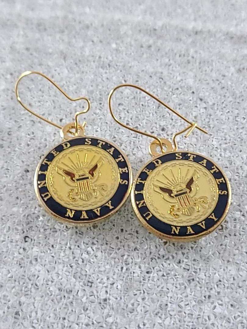 US Navy Wire Hook Dangle Drop Earrings Free Shipping