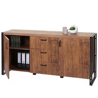 Sideboard MCW-A27, Kommode Schrank 80X160X40Cm 3D-Struktur, Wildeiche-Optik