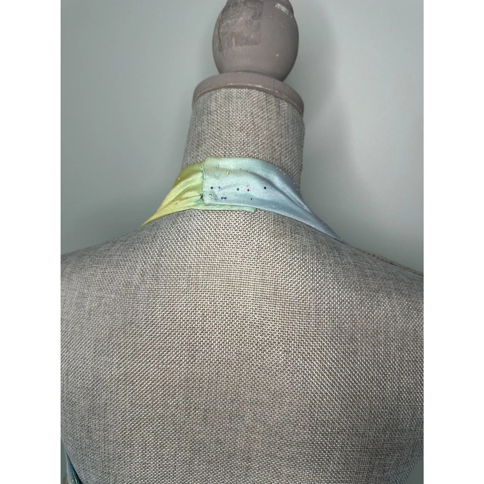 Vintage Y2k Zum Zum by Niki Livas Soft Pastel Ombre Halter Prom Dress size 5 - Image 4 of 4