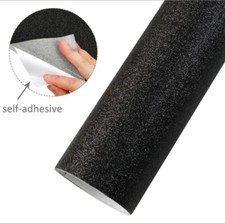 Fine Glitter Black FAUX LEATHER SHEET 8 X 13" Self-adhesive