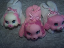 PUPPY SURPRISE PLUSH BABIES LOT/3 PINK  WHITE