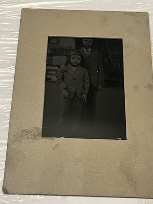 Antique c1910 Brothers Portrait Photograph   Melvin & John Clark   Named Family