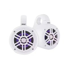 2x Pyle PLMRLEWB47WB Bluetooth Waterproof Marine Wakeboard Tower LED 4" Speakers