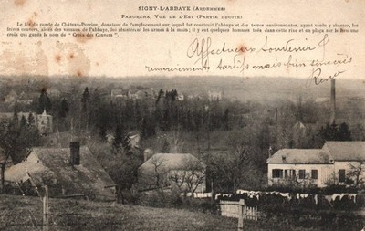 Old postcard 08 - SIGNY-L'ABBAYE (Ardennes) - Panorama, view from the east (right)
