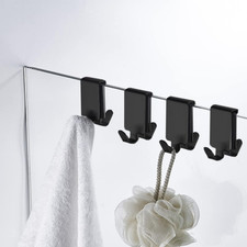 Double Hooks for Glass Shower Door, Towel Hooks over the Bathroom Glass Wall 0.3