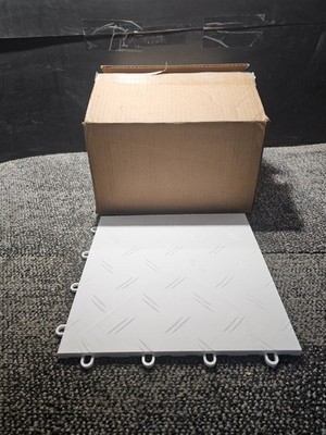 MotoFloor MF12OREO 12'' x 12'' Modular Garage Flooring Completer Black and White