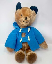 VTG 70s Eden Toys Paddington Bear Plush 20" Blue Duffle Coat Sewn In Haiti Teddy