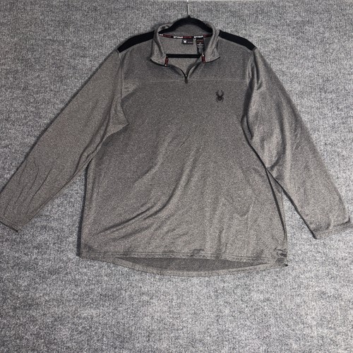 SPYDER ¼ Zip Pullover Mens Large Gray Active ProW=B Performance Moisture Wicking