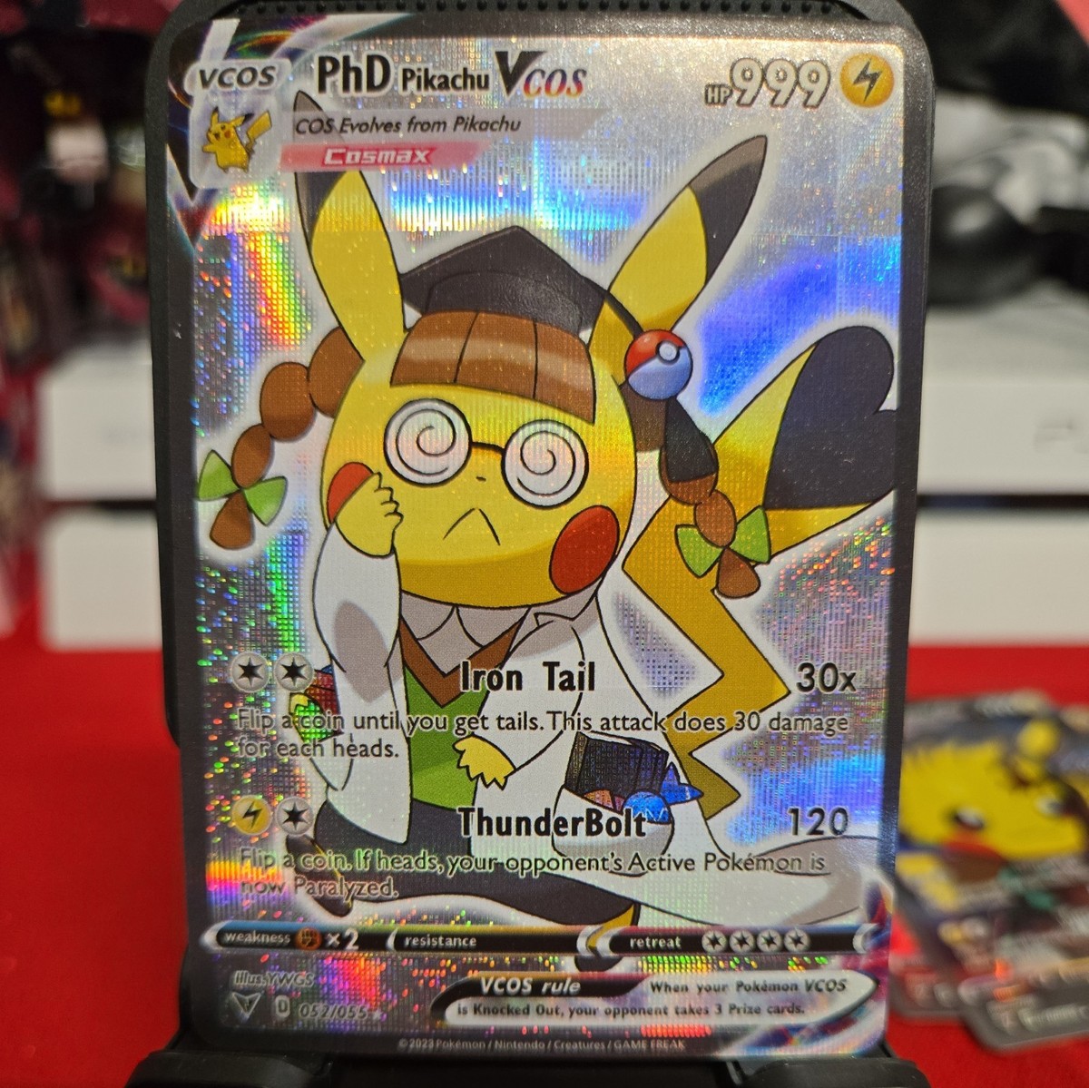 PhD Pikachu Cosplay Pokmon Card Anime Holo GX TCG Rare FREE SHIPPING
