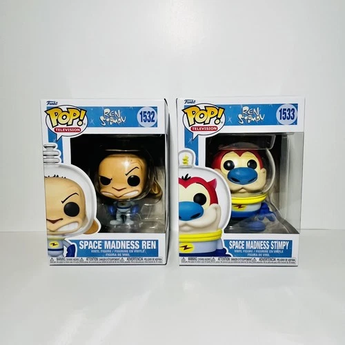 Funko Pop! Television Space Madness Ren #1532 & Stimpy #1533 Bundle New