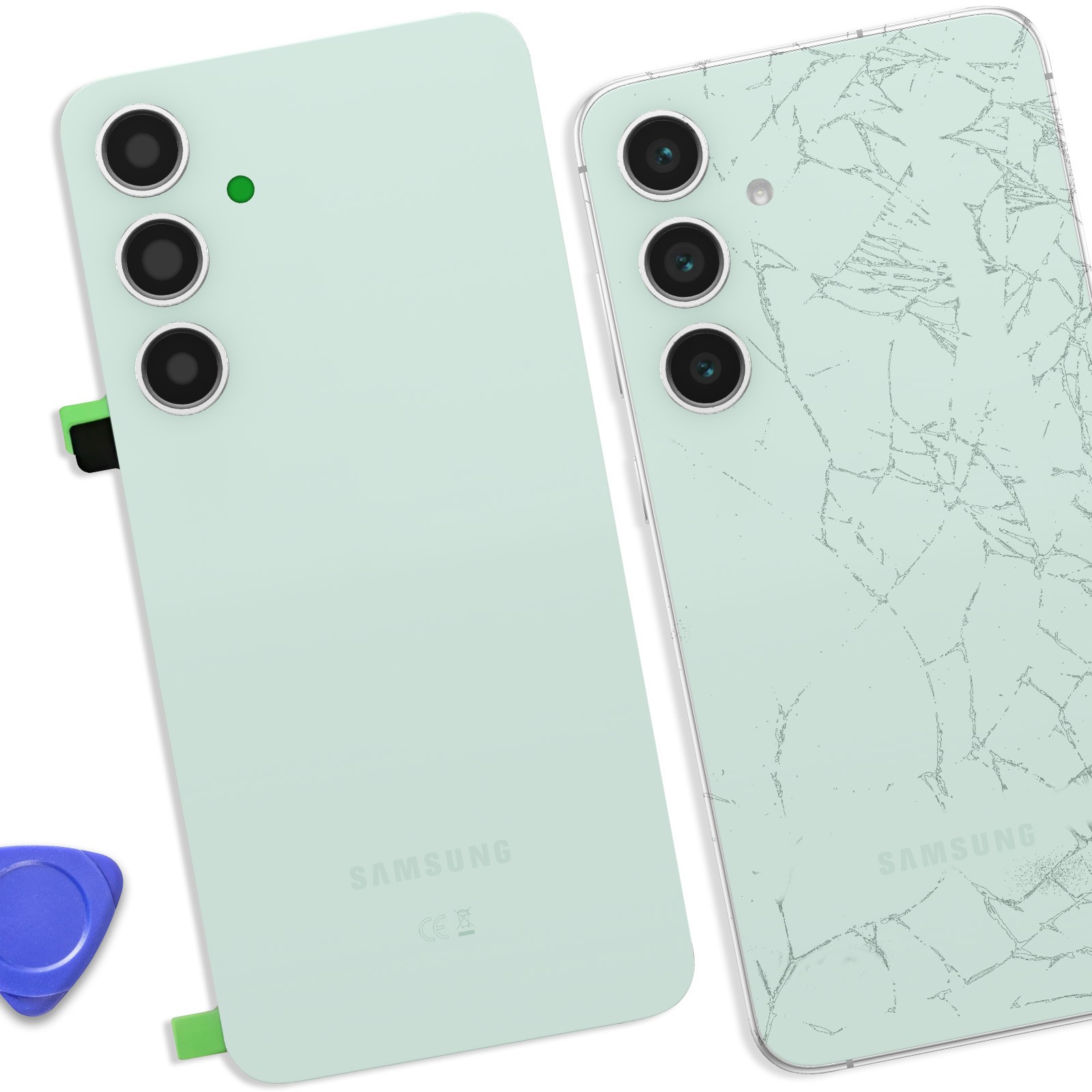 Écran arrière Galaxy S24 FE Clappio vert de remplacement - 4