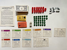 1973 Monopoly Game Pieces Hotels Houses Money Cards Dice Deeds