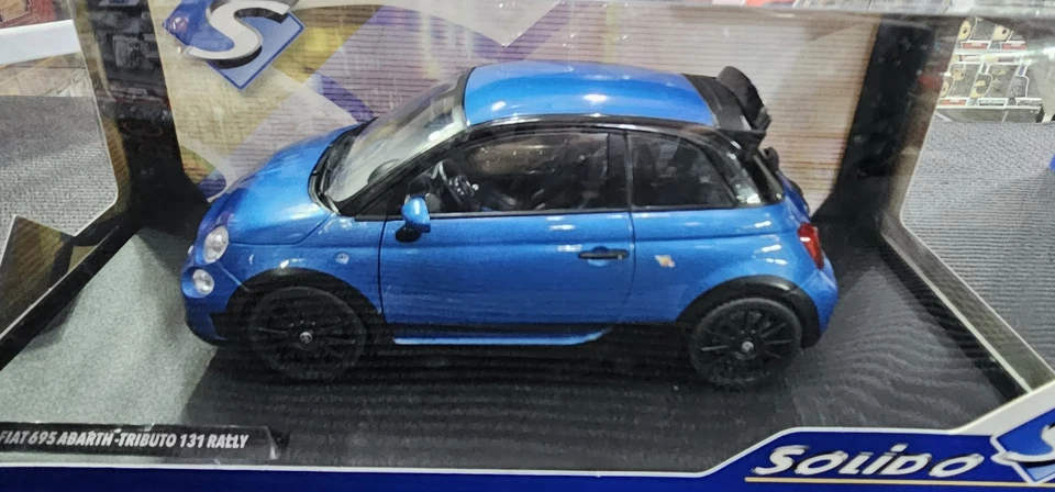 Solido Fiat 695 Abarth Tributo 131 Rally Scale1:18 Automodello Collezionismo Blu - Immagine 2 di 4