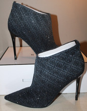 GUESS FAZZIE 2 BLACK GLITTER STILETTO DRESS BOOTIES WOMEN'S SZ 9.5 M NEW IN BOX