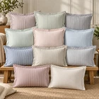 The Linen Yard Hebden Stripe Melange Print 100% Cotton Oxford Pillowcase