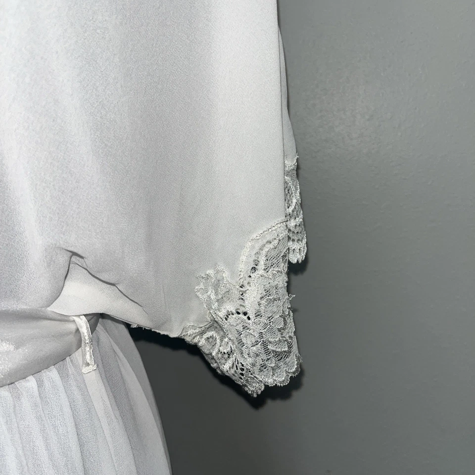 Seductivewear Cinema Etoile Sheer White Bridal Robe with Lace Size L - Image 4 of 4