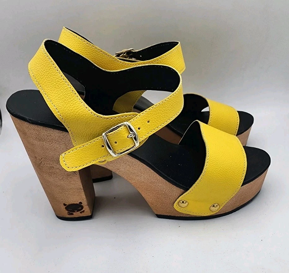 Tacones personalizados plataforma madera cuero vegano rivits S15 Foto 2 de 4