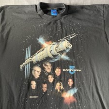 Vintage 1994 Warner Bros Babylon 5 Men's XXL Black T Shirt USA