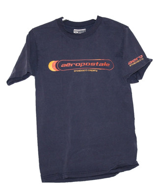 Aeropostale Snowboard Co Graphic T Shirt Small Navy Aero Logo Tee